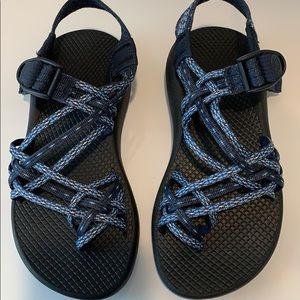 Navy and Periwinkle Chaco Sandals, 6M